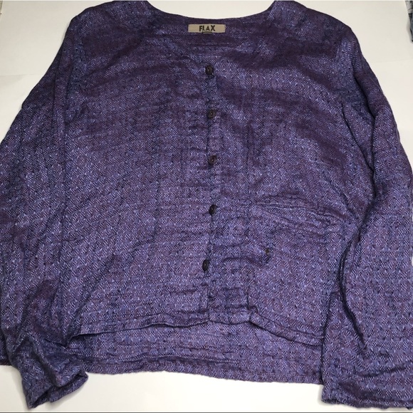 flax purple button up - Picture 1 of 7